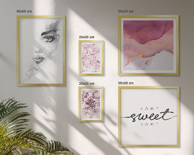 Ensemble de 5 tableaux Portraits de femmes, fleurs, pastel