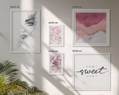 Ensemble de 5 tableaux Portraits de femmes, fleurs, pastel