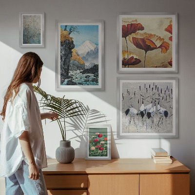 Tableau de décoration murale Paysages de fleurs et de montagnes