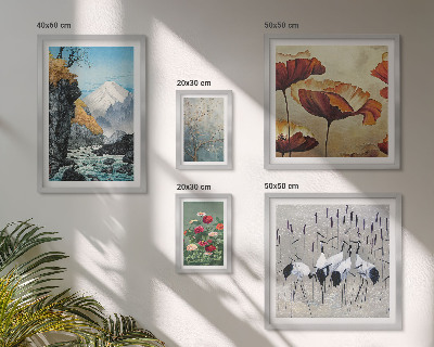 Tableau de décoration murale Paysages de fleurs et de montagnes