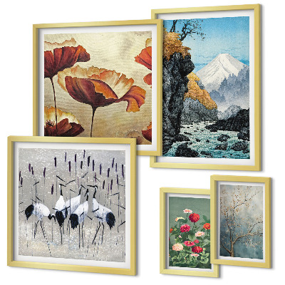 Tableau de décoration murale Paysages de fleurs et de montagnes