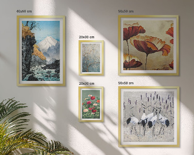 Tableau de décoration murale Paysages de fleurs et de montagnes