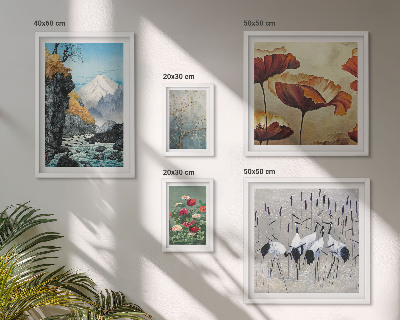 Tableau de décoration murale Paysages de fleurs et de montagnes