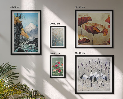 Tableau de décoration murale Paysages de fleurs et de montagnes
