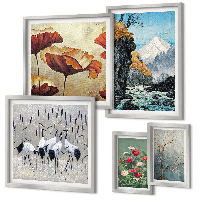 Tableau de décoration murale Paysages de fleurs et de montagnes