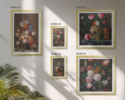 Lot de tableaux encadrés Compositions florales classiques