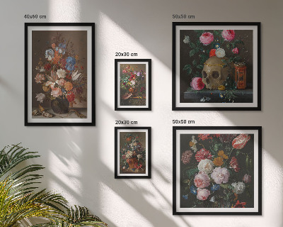Lot de tableaux encadrés Compositions florales classiques