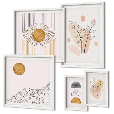 Ensemble de 5 tableaux Plantes minimalistes élégantes