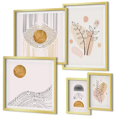 Plantes minimalistes élégantes ensemble de 5 tableaux