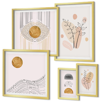 Ensemble de 5 tableaux Plantes minimalistes élégantes