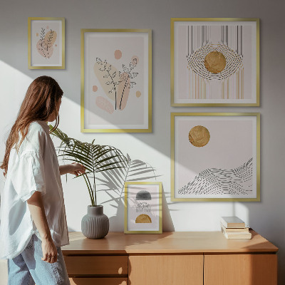Ensemble de 5 tableaux Plantes minimalistes élégantes