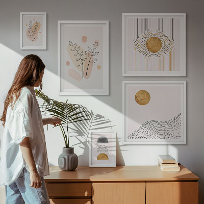 Ensemble de 5 tableaux Plantes minimalistes élégantes