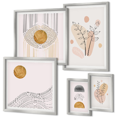 Ensemble de 5 tableaux Plantes minimalistes élégantes