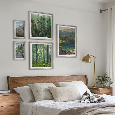 Lot de tableaux encadrés Paysages de montagne et forêts