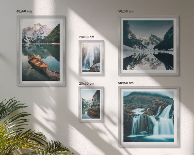 Ensemble de 5 tableaux Chutes d'eau de lac de montagne