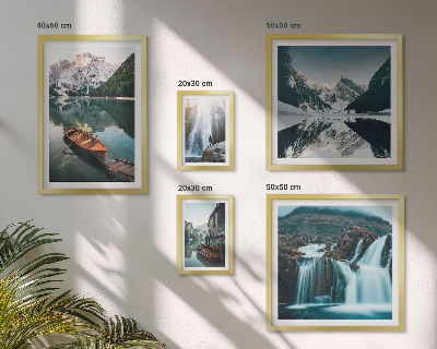 Ensemble de 5 tableaux Chutes d'eau de lac de montagne
