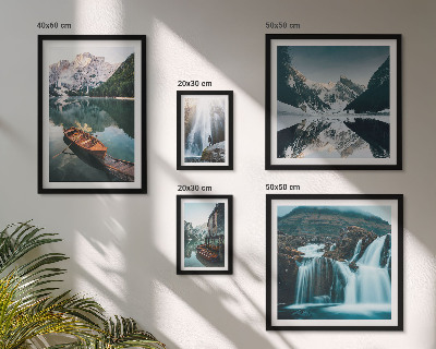 Ensemble de 5 tableaux Chutes d'eau de lac de montagne