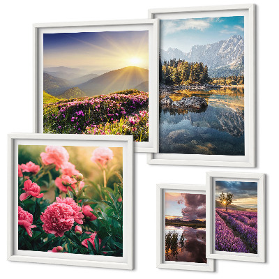 Tableau de décoration murale Paysages nature fleurs montagnes