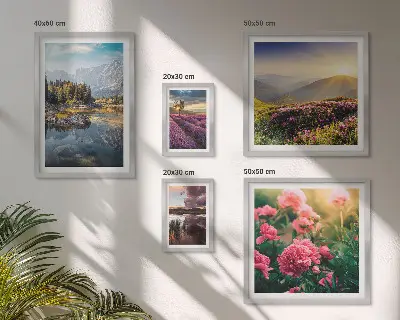 Tableau de décoration murale paysages de montagnes, fleurs et nature