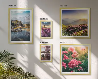 Tableau de décoration murale paysages de montagnes, fleurs et nature