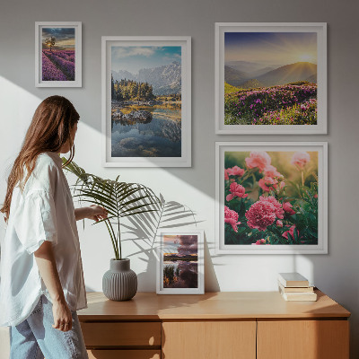 Tableau de décoration murale Paysages nature fleurs montagnes