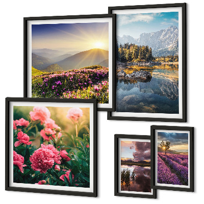 Tableau de décoration murale Paysages nature fleurs montagnes