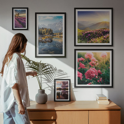 Tableau de décoration murale Paysages nature fleurs montagnes