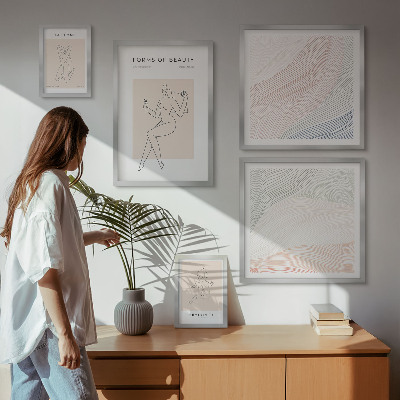 Ensemble de 5 tableaux Formes de beauté, lignes de silhouette