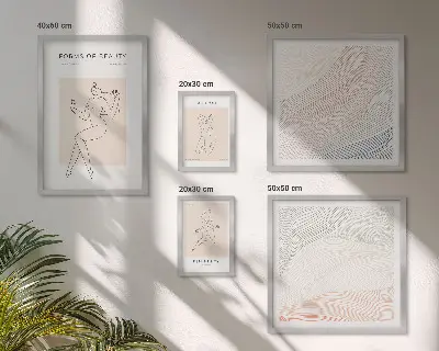 Formes de beauté, lignes de silhouette ensemble de 5 tableaux