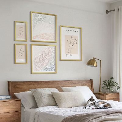 Ensemble de 5 tableaux Formes de beauté, lignes de silhouette