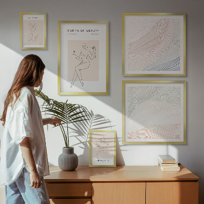 Ensemble de 5 tableaux Formes de beauté, lignes de silhouette