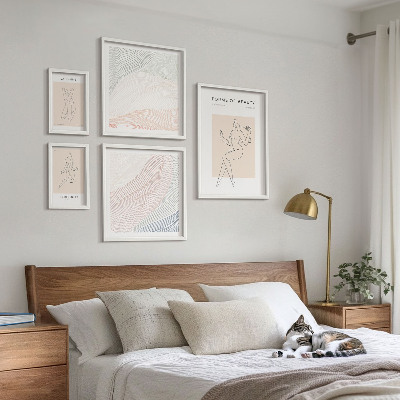 Ensemble de 5 tableaux Formes de beauté, lignes de silhouette