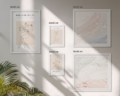 Ensemble de 5 tableaux Formes de beauté, lignes de silhouette