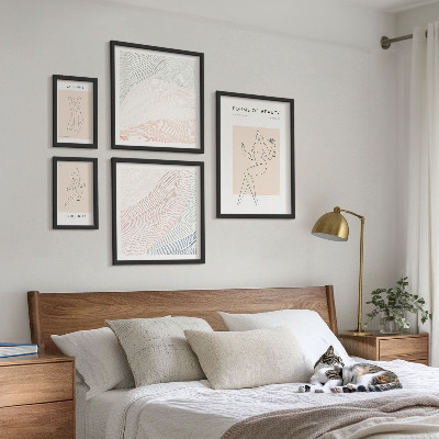 Ensemble de 5 tableaux Formes de beauté, lignes de silhouette