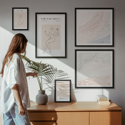 Ensemble de 5 tableaux Formes de beauté, lignes de silhouette