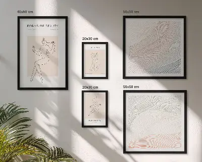 Formes de beauté, lignes de silhouette ensemble de 5 tableaux