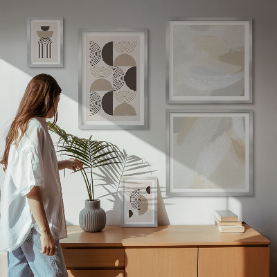 Lot de tableaux encadrés Géométrie des formes abstraites