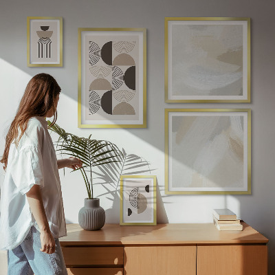 Lot de tableaux encadrés Géométrie des formes abstraites