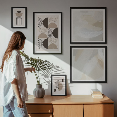 Lot de tableaux encadrés Géométrie des formes abstraites