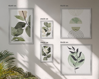 Ensemble de 5 tableaux Motifs végétaux scandinaves