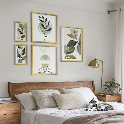 Ensemble de 5 tableaux Motifs végétaux scandinaves