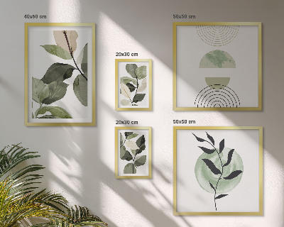 Ensemble de 5 tableaux Motifs végétaux scandinaves