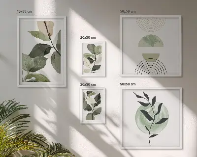 Ensemble de 5 tableaux avec motifs végétaux scandinaves