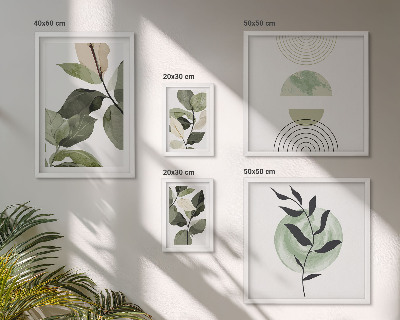 Ensemble de 5 tableaux Motifs végétaux scandinaves