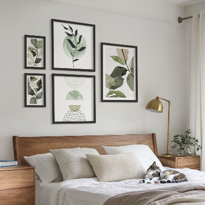 Ensemble de 5 tableaux Motifs végétaux scandinaves