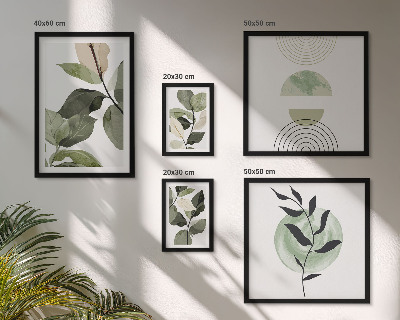 Ensemble de 5 tableaux Motifs végétaux scandinaves