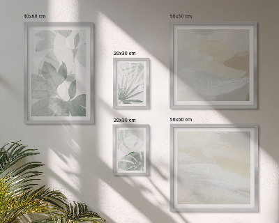 Lot de tableaux encadrés Motifs végétaux gris et blancs