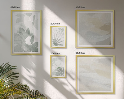 Lot de tableaux encadrés Motifs végétaux gris et blancs