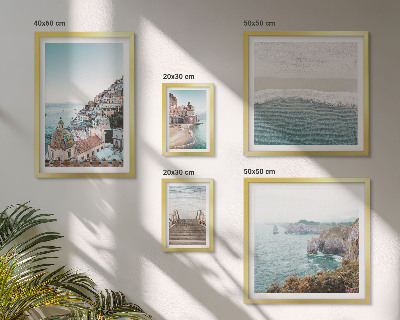 Ensemble de 5 tableaux Paysages d'une ville balnéaire