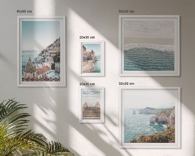 Ensemble de 5 tableaux Paysages d'une ville balnéaire
